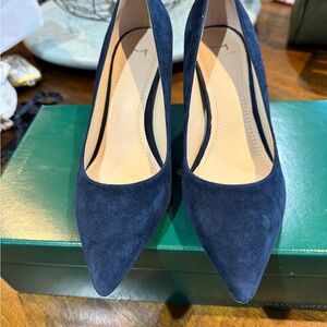 Marc Fisher Dark Blue Suede Heels